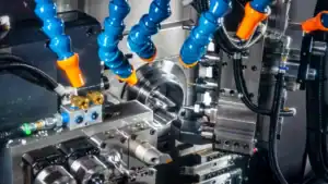 A high-tech facility showcasing the future of Swiss machining with integrated AI and automated precision systems